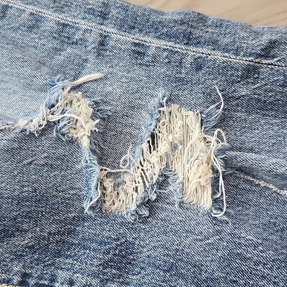 Anthropologie Pilcro The Vintage Straight Distressed Denim High Rise Jeans Sz 25 - Picture 4 of 16